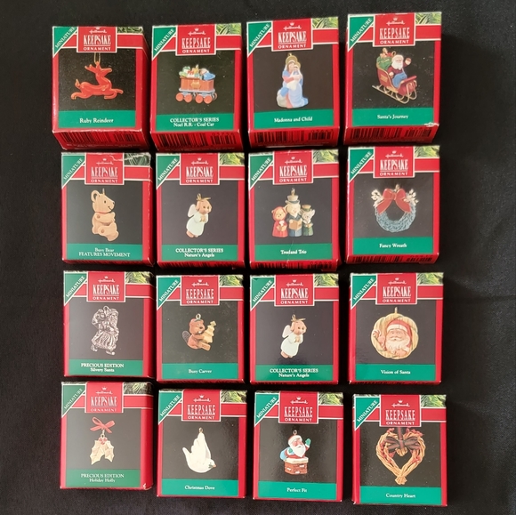Hallmark wooden Tree Shadow box with 82 Hallmark Miniture Ornaments. - Picture 6 of 6